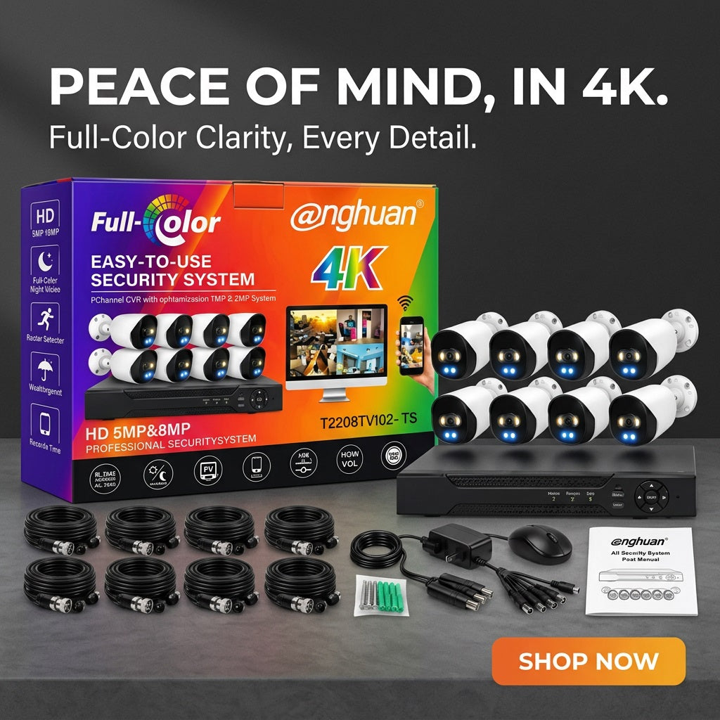 ANGHUAN 8CH 2MP AHD Full Colour CCTV