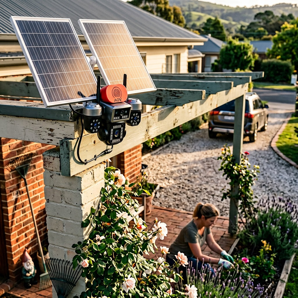 AOV TA14 4-Lens Solar 4G PTZ Security Camera with Motion Alarm - Black – view 3