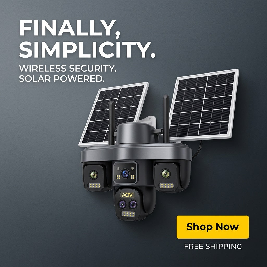 AOV 4 Lens Solar 4g Ptz Camera With