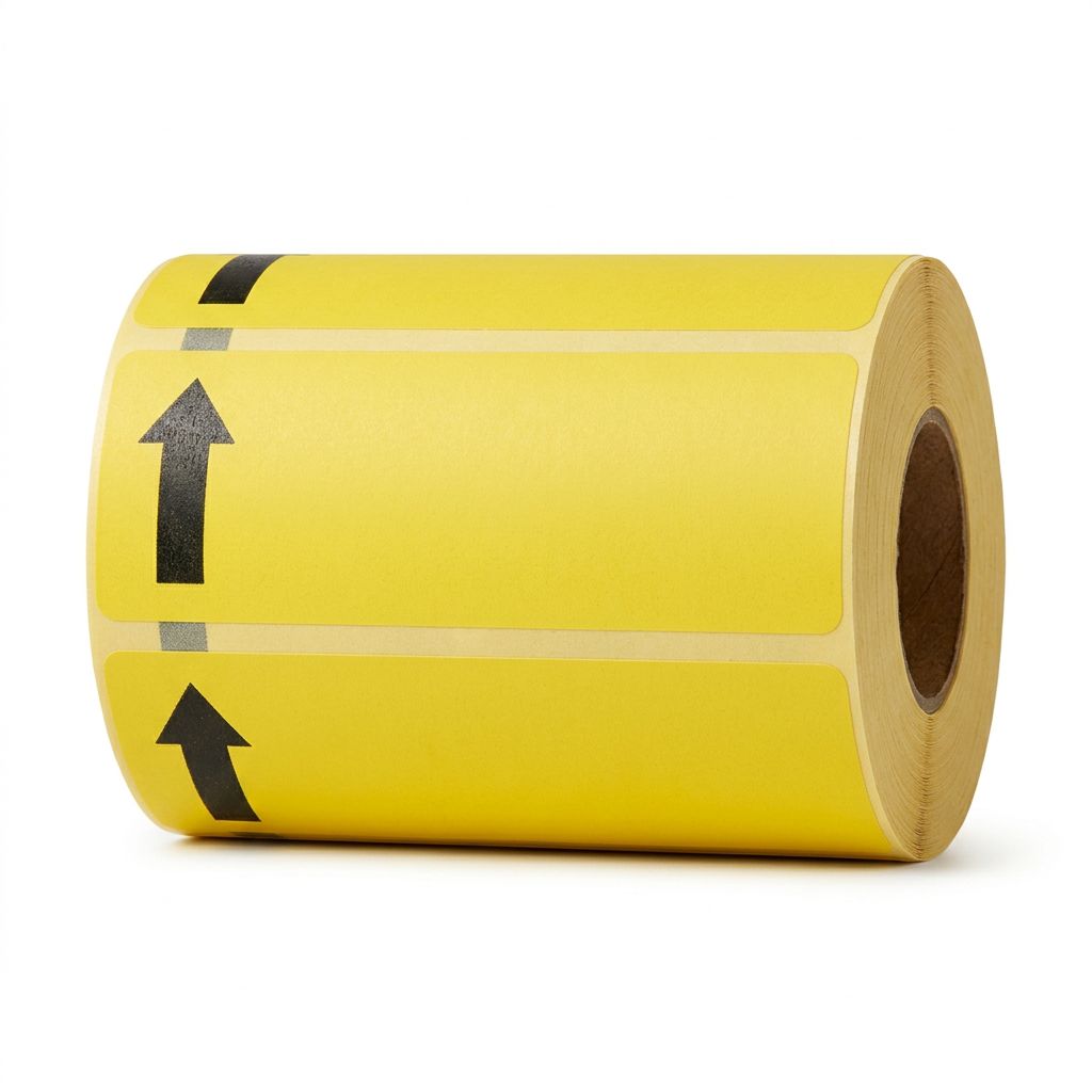 Yellow Arrow Up Labels 100x30 1000 Roll