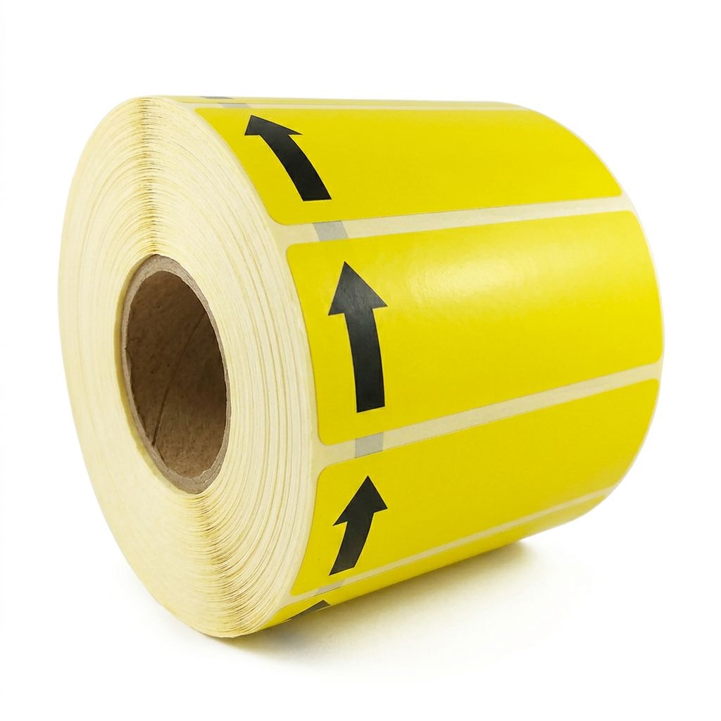 Yellow Arrow Up Labels 100x30 1000 Roll – view 2