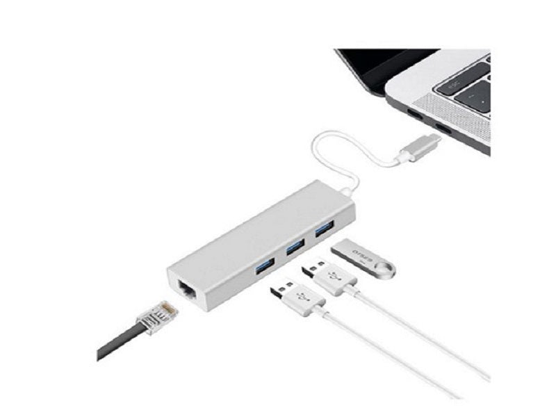 TYPE C 3 Port Hub + Lan Card