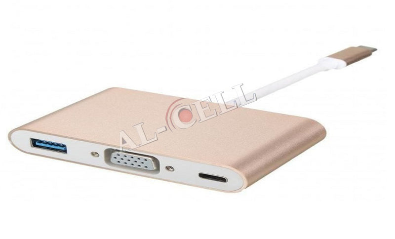 TYPE C To Vga Female + Usb 3.0 + Type C