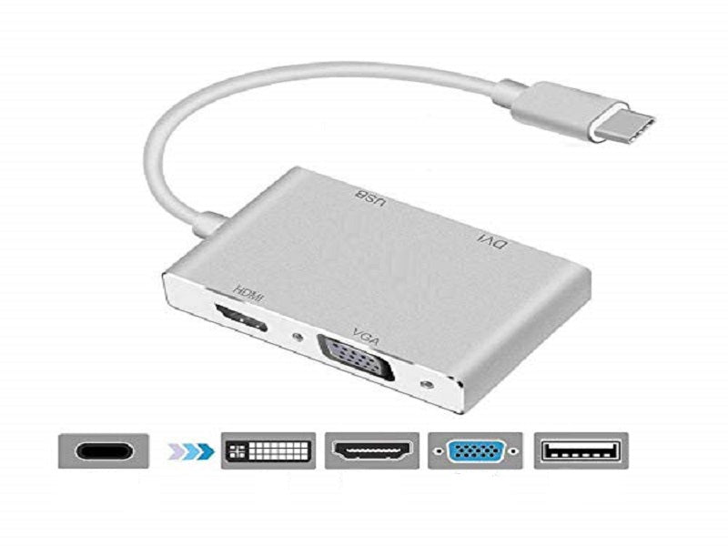 TYPE C To Vga+Dvi+Hdmi+Usb3.0 Adapter