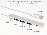 TYPE C To Usb3.0 X 3 + Microsd