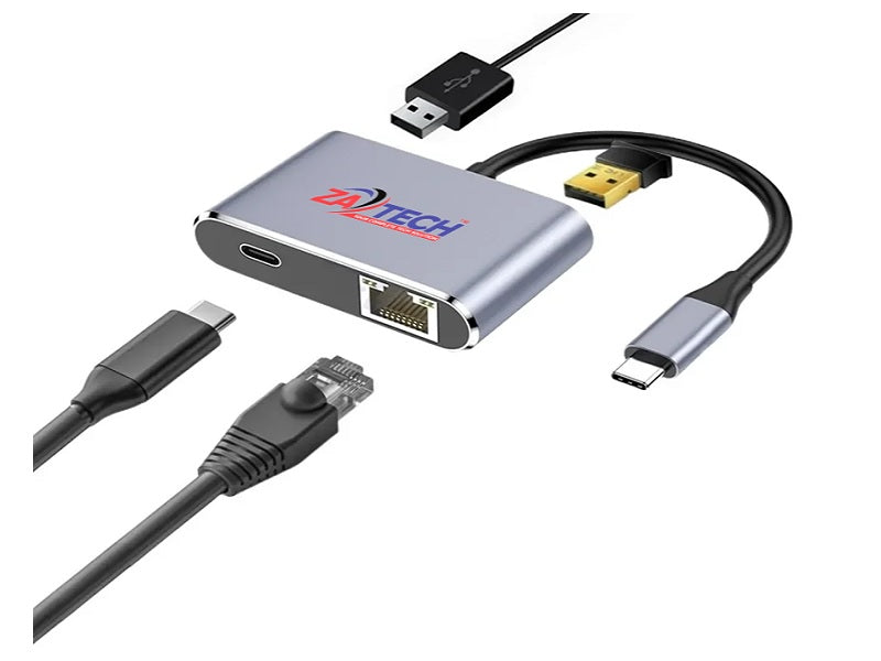 TYPE C To Usb3.0 X2 + Rj45 +Pd