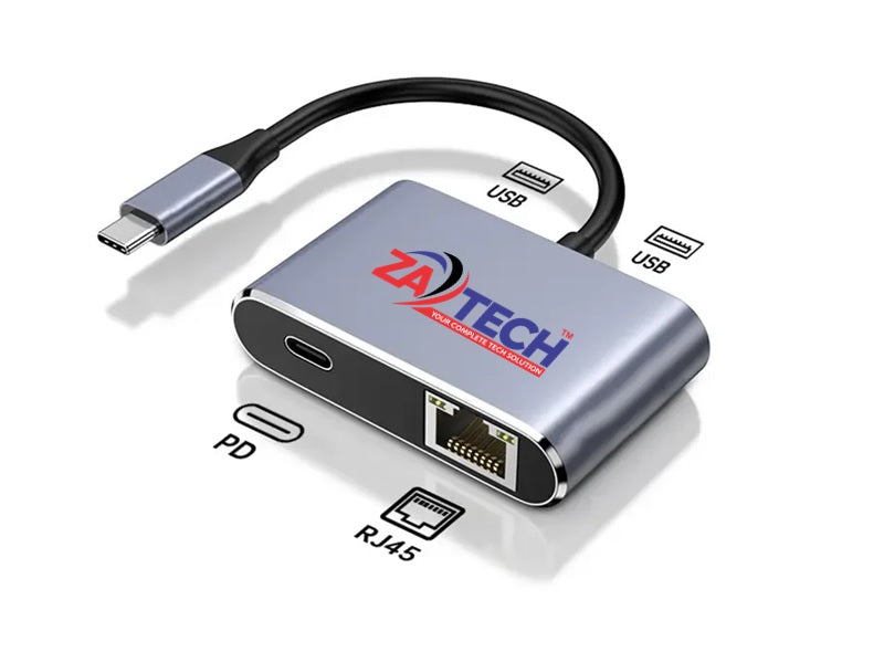 TYPE C To Usb3.0 X2 + Rj45 +Pd
