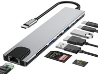 TYPE C To Lan+Tcx2+Sd+Tf+Usb3.0X2+Hdmi