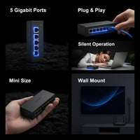 Tenda SG105 5-Port Gigabit Ethernet Desktop Switch - Unmanaged, 10/100/1000, RJ45 – view 2