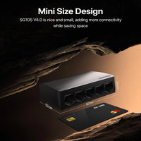 Tenda SG105 5-Port Gigabit Ethernet Desktop Switch - Unmanaged, 10/100/1000, RJ45 – view 4