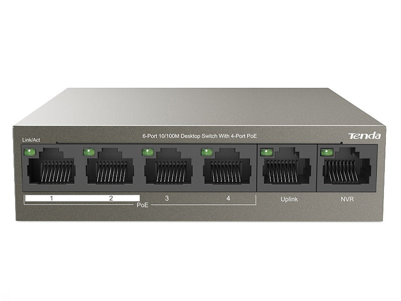 TENDA 6-Port Desktop Switch With 4-PoE