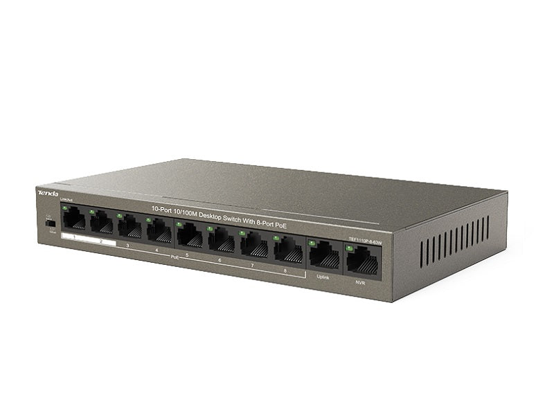 TENDA 10-Port Desktop Switch With 8 PoE