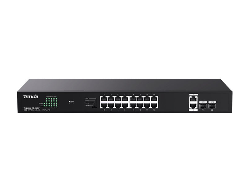 TENDA 18-Port Ethernet Switch Wit 16 PoE