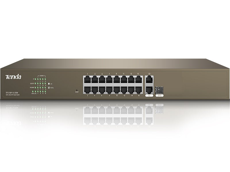 TENDA 16 Port Smart Poe Switch 250W
