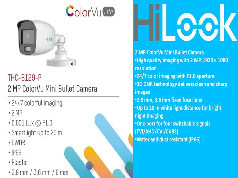 Hilook 1080P Colorvu Bullet Camera 2.8Mm