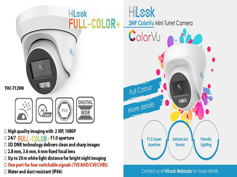 Hilook 1080P Colorvu Dome Camera 2.8Mm