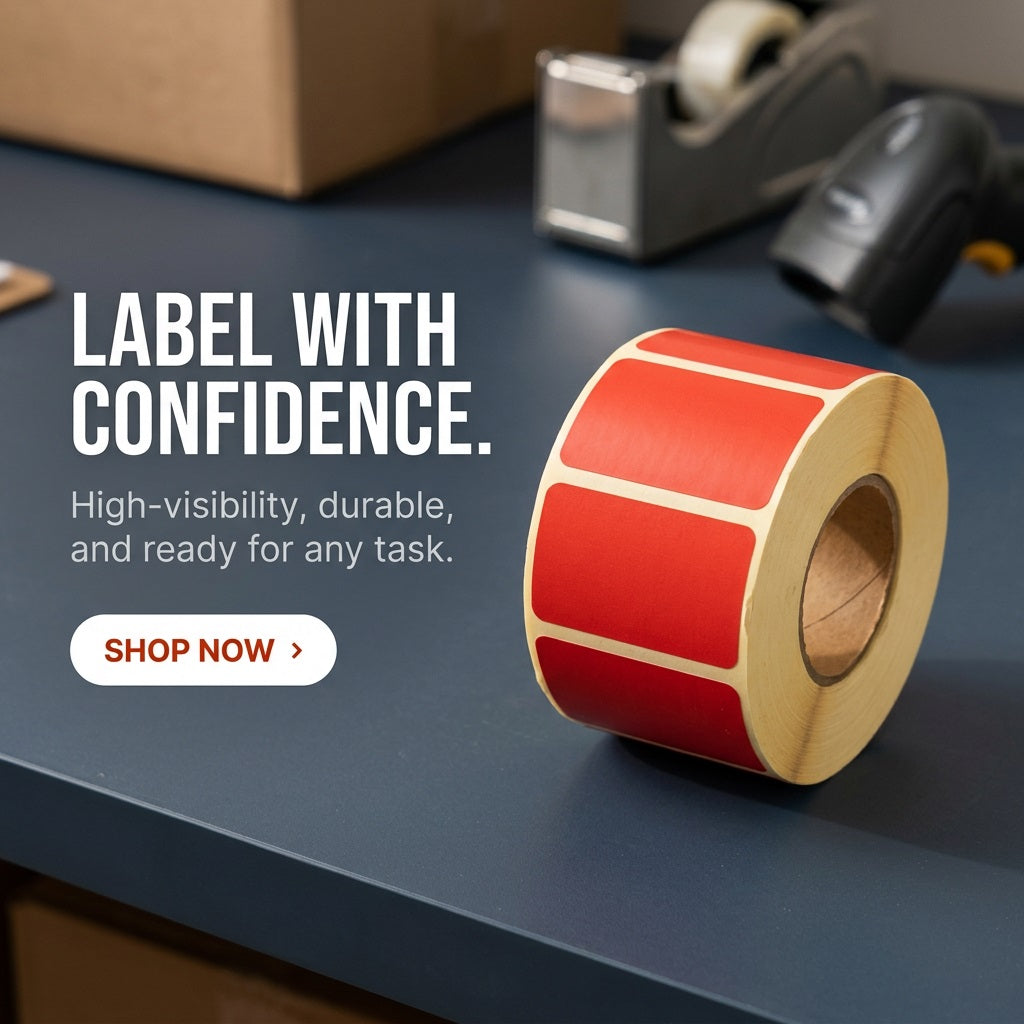 Thermal Labels 40x30mm Red 1000 Per Roll – view 4