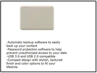 TOSHIBA 2Tb Ext Hdd Canvio Advance Beige