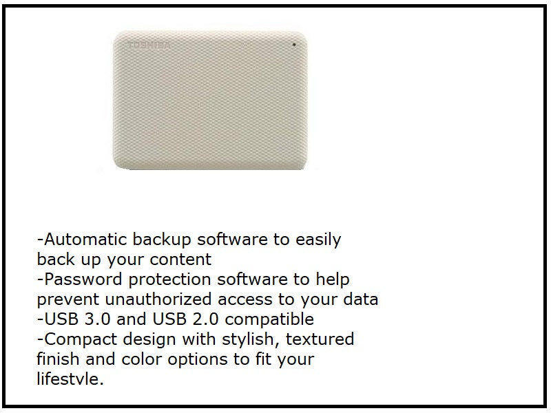 TOSHIBA 2Tb Ext Hdd Canvio Advance Beige