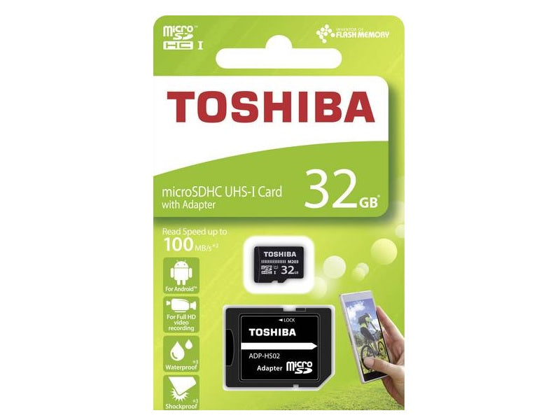 TOSHIBA 32Gb Micro Sd + Adaptor Class 10