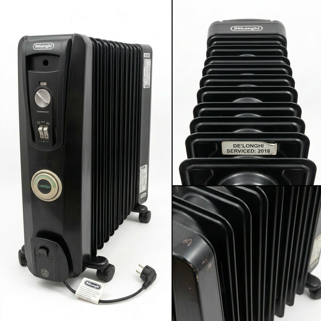 Pre-Owned - Delonghi 14 Fin Oil Heater Black