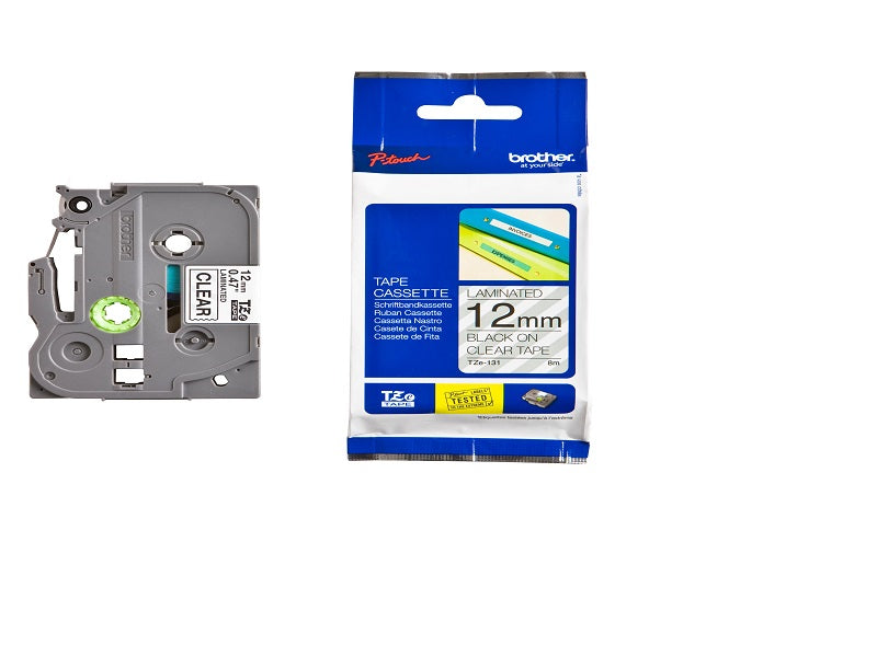 BROTHER  Laminate Tape 12Mm Blk/Clear-8M