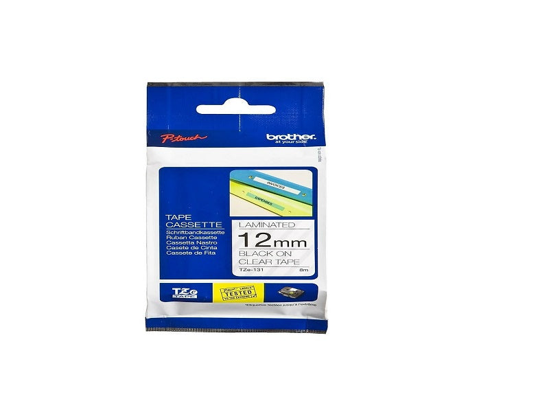 BROTHER  Laminate Tape 12Mm Blk/Clear-8M