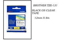 BROTHER  Laminate Tape 12Mm Blk/Clear-8M