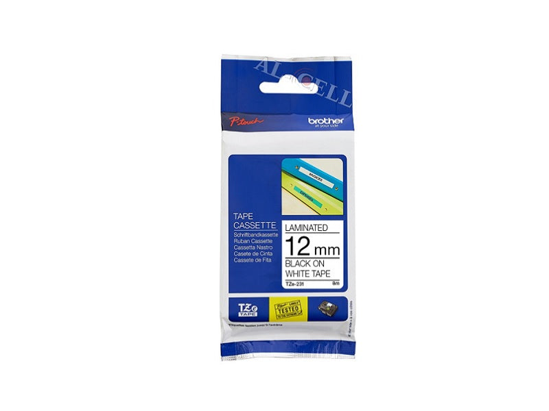 BROTHER  Laminate Tape 12Mm Blk/White 8M