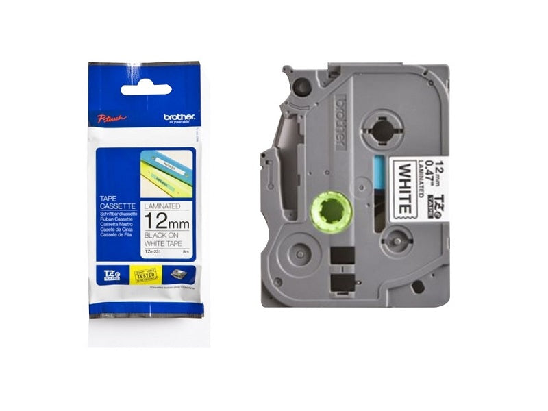 BROTHER  Laminate Tape 12Mm Blk/White 8M