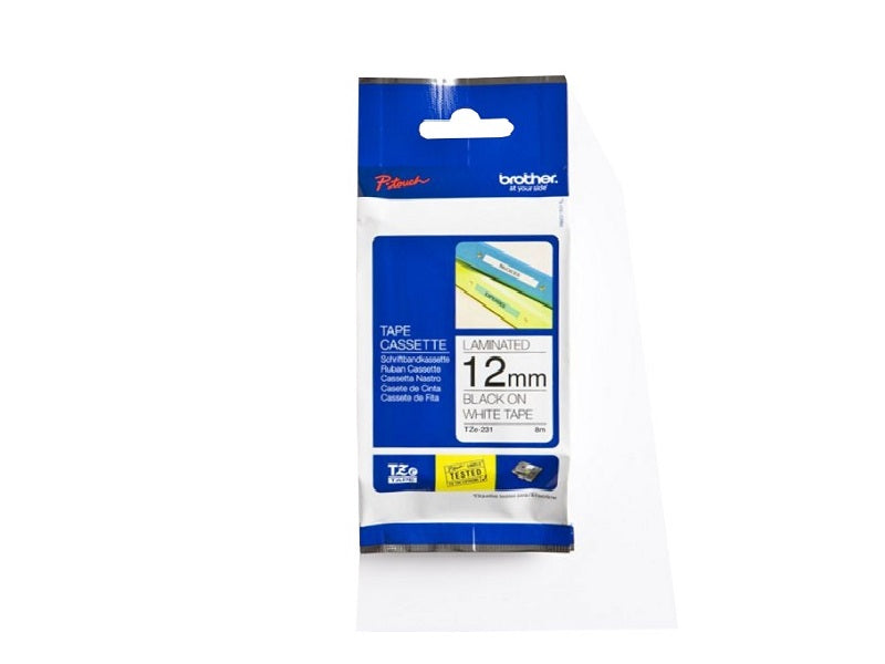 BROTHER  Laminate Tape 12Mm Blk/White 8M