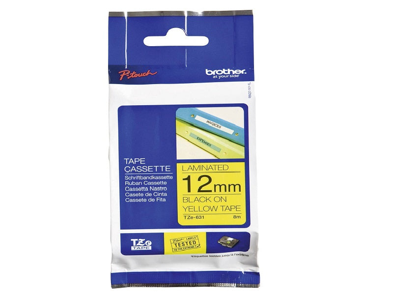 BROTHER  Laminate Tape 12Mm Blk/Yello-8M