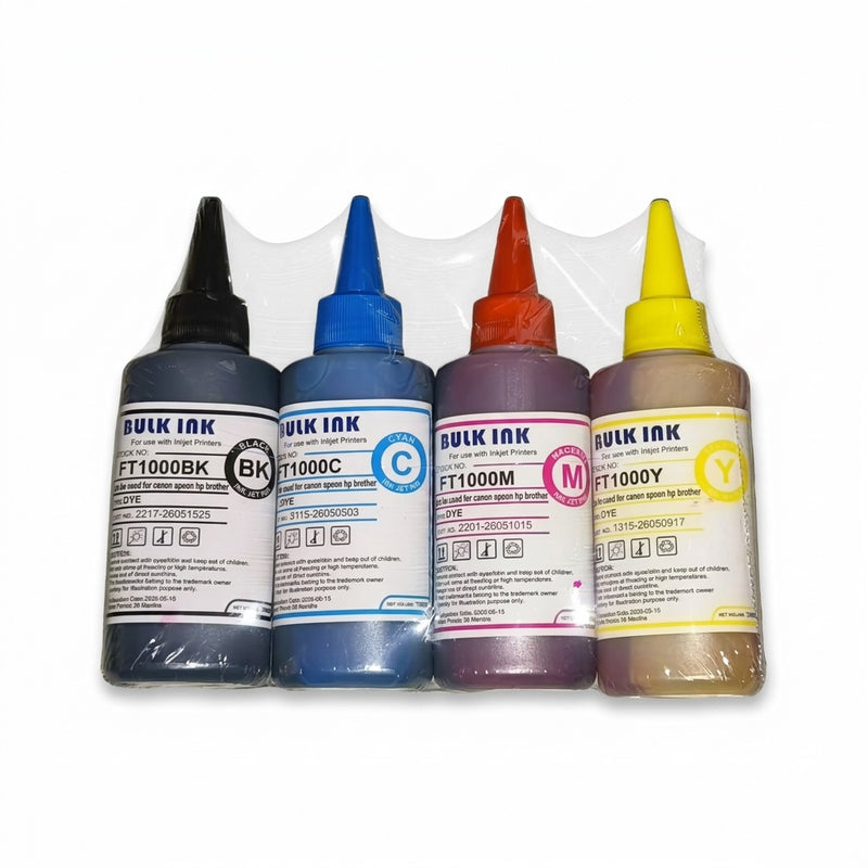 Universal Printer Ink 100ml 4 Pack - Water-Based, Quick Dry, No Bleed (UA100ML-4P)