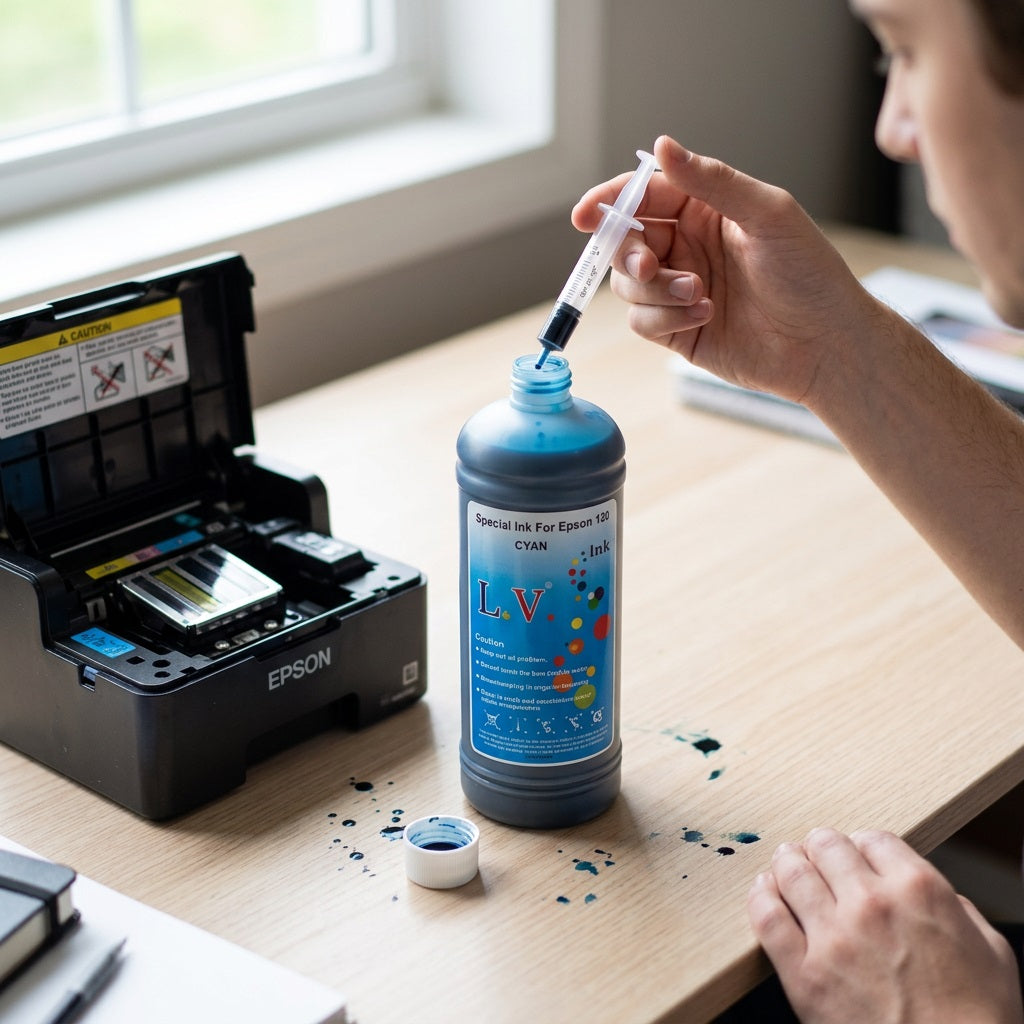 ZATECH Universal Cyan Ink 1 Litre for Epson - Compatible Refill Bottle