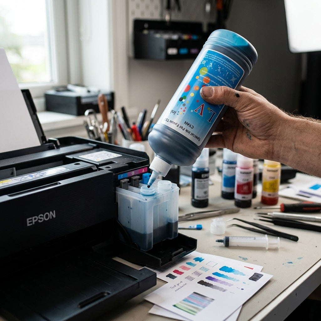 ZATECH Universal Cyan Ink 1 Litre for Epson - Compatible Refill Bottle