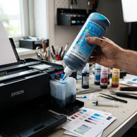 ZATECH Universal Cyan Ink 1 Litre for Epson - Compatible Refill Bottle