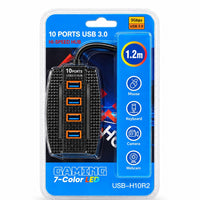 10-Port USB 3.0 Gaming Hub 7-Color LED