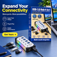 4-in-1 USB 3.0 Multi-Port Hub Adapter PC