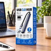 7-Port USB 3.0 Metal Hub High Speed Silv