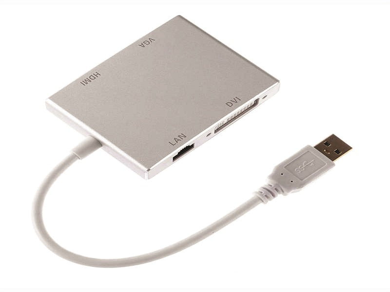 USB 3.0 To Hdmi+Vga+Dvi+Lan Adapter