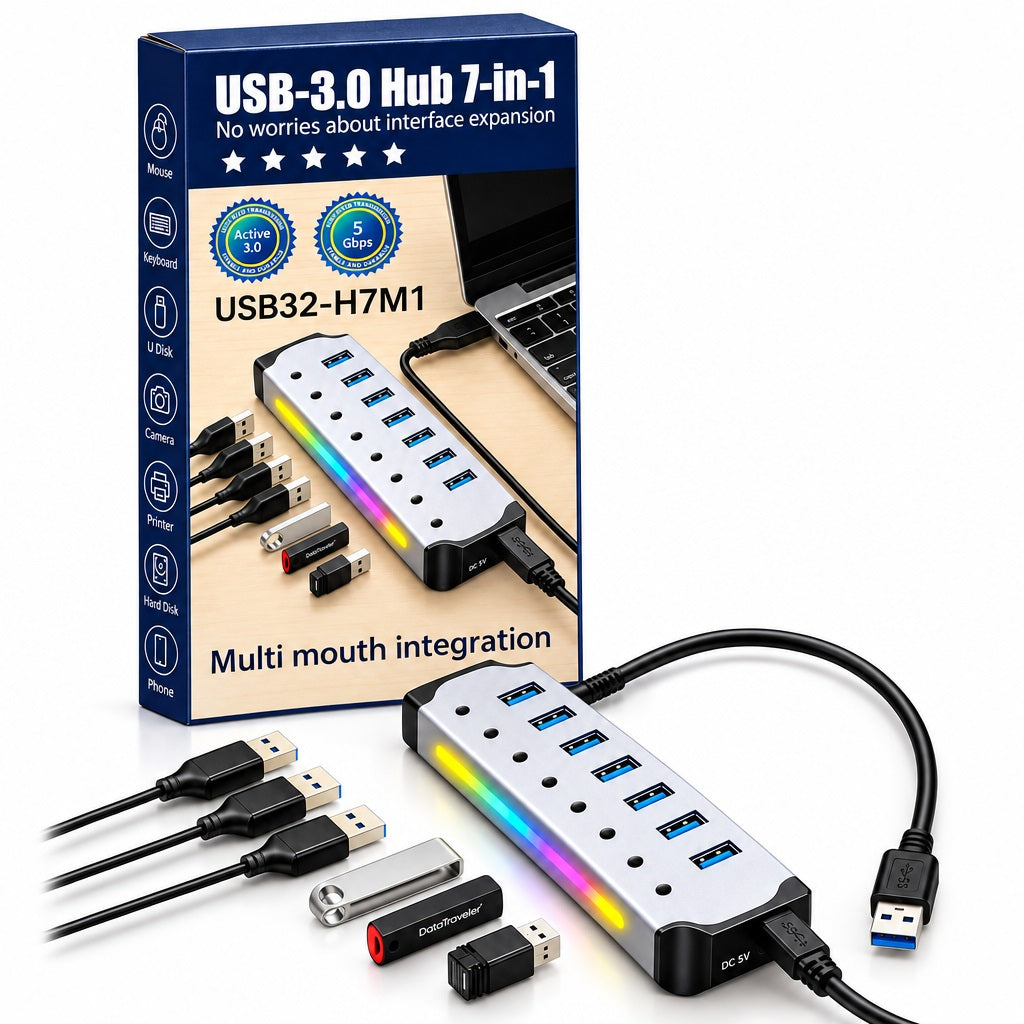 7-in-1 USB 3.2 Multi-Port Hub Adapter PC