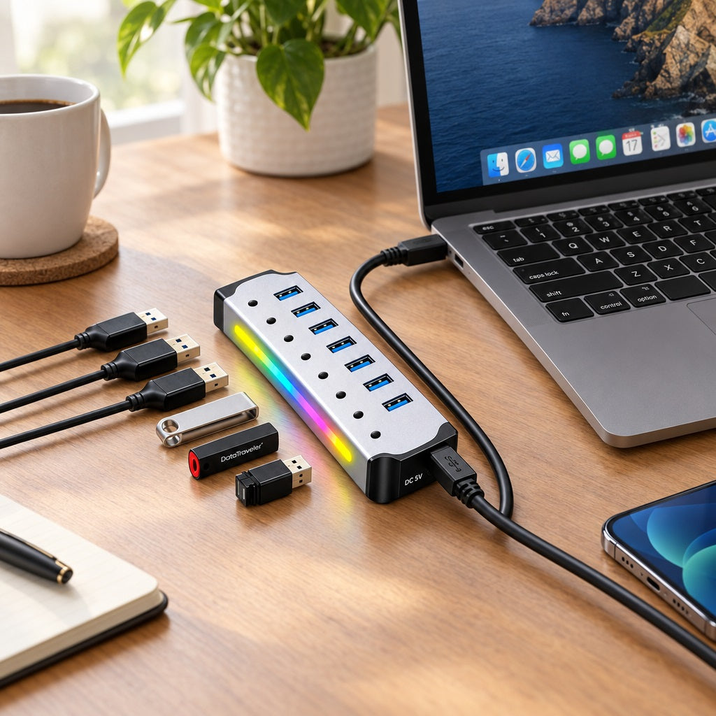 7-in-1 USB 3.2 Multi-Port Hub Adapter PC