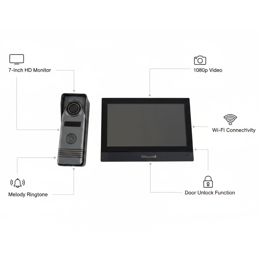 7" IP WiFi Video Door Phone Intercom