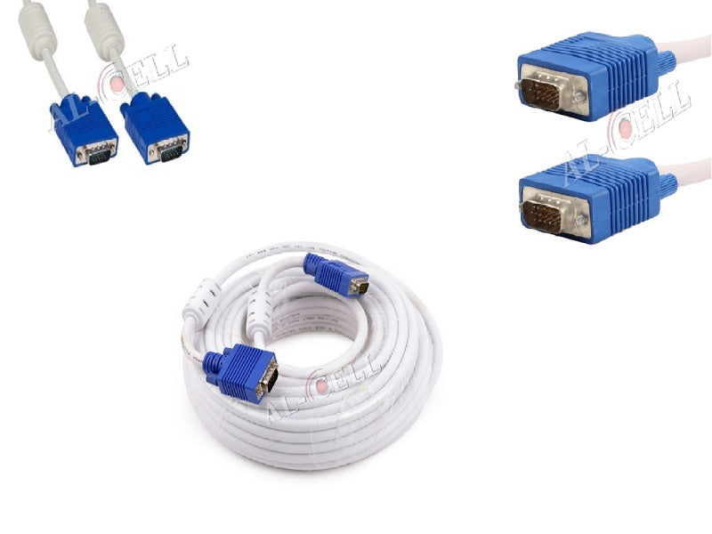 VGA Cable 15Mtr White With Ferrite