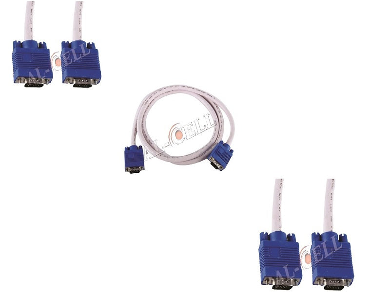 VGA Cable 5Mtr White With Ferrite