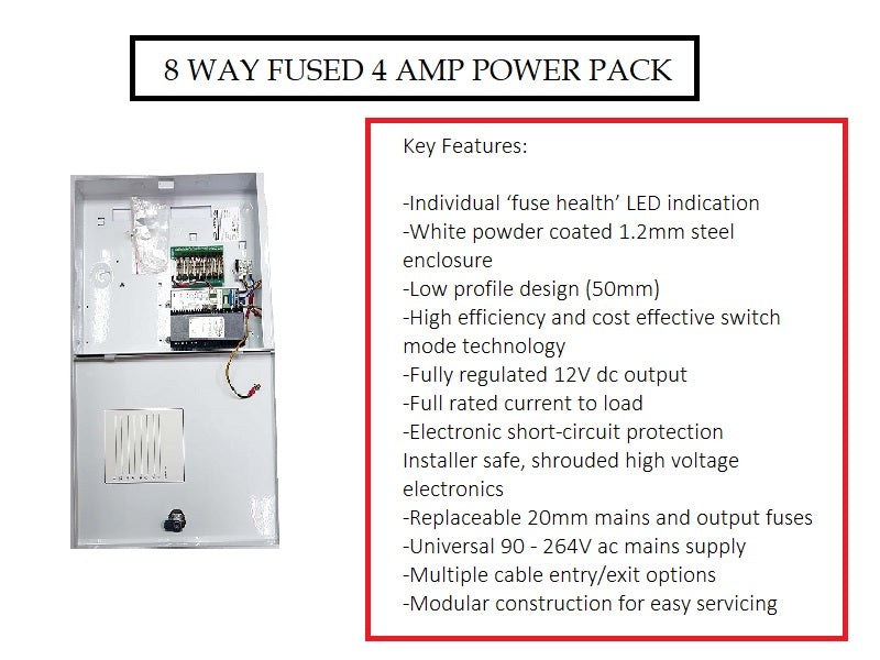 8 Way Fused 4 Amp Power Pack