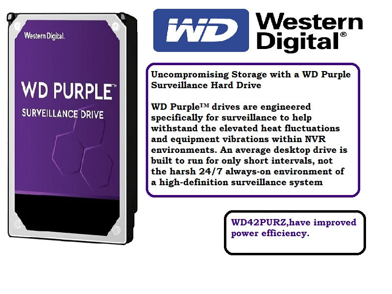 WD 4Tb Surveillance Drive For CCTV