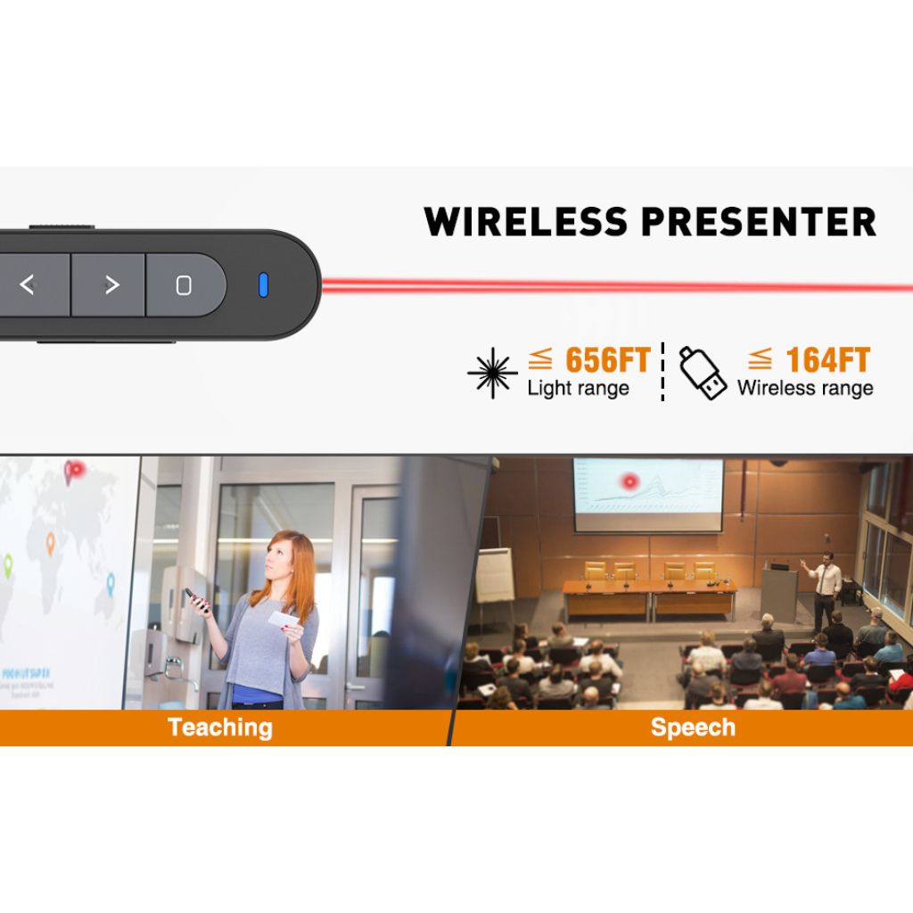 Wireless Presenter 2.4GHz USB Remote 100