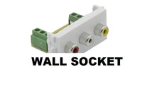 WALL Plug Socket 3 Rca