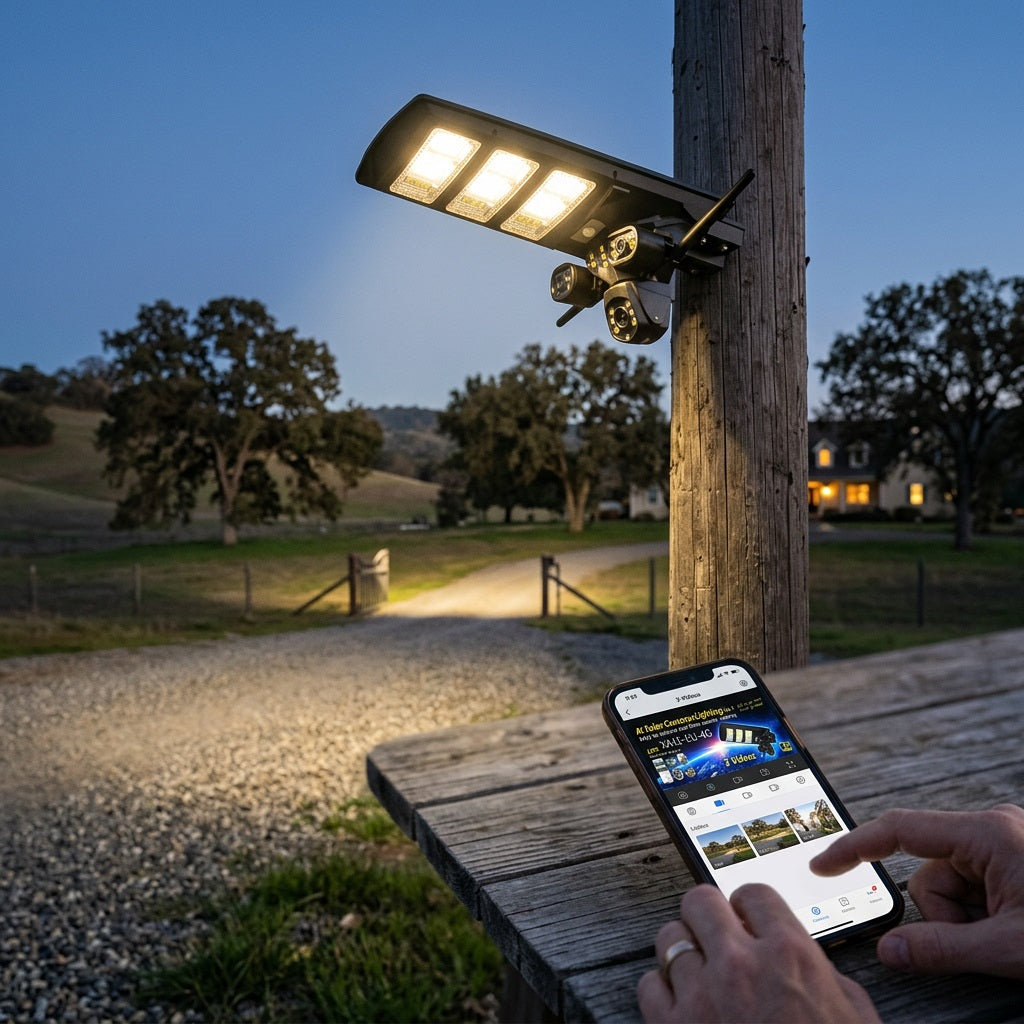 XA12-EU-4G 4K AI Solar Security Camera with LED Lighting - Multi-Lens 2-in-1 Outdoor Unit – view 2